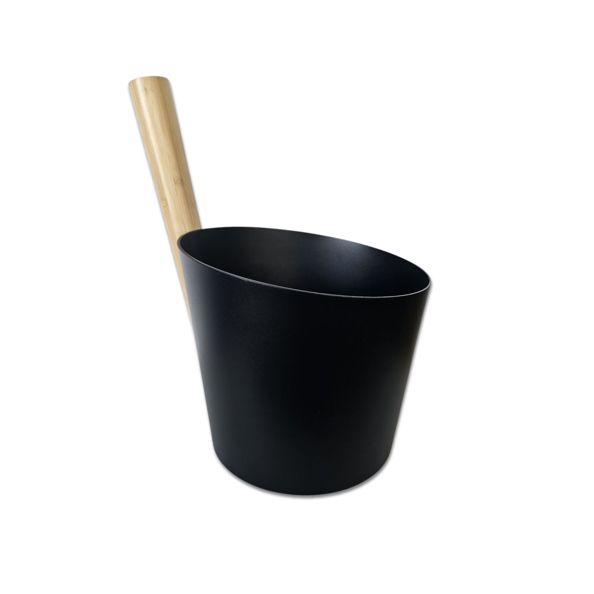 Black Aluminium Sauna Bucket with Straight Handle