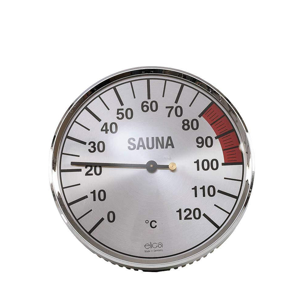 Sauna Thermometer Round Nickel 135mm