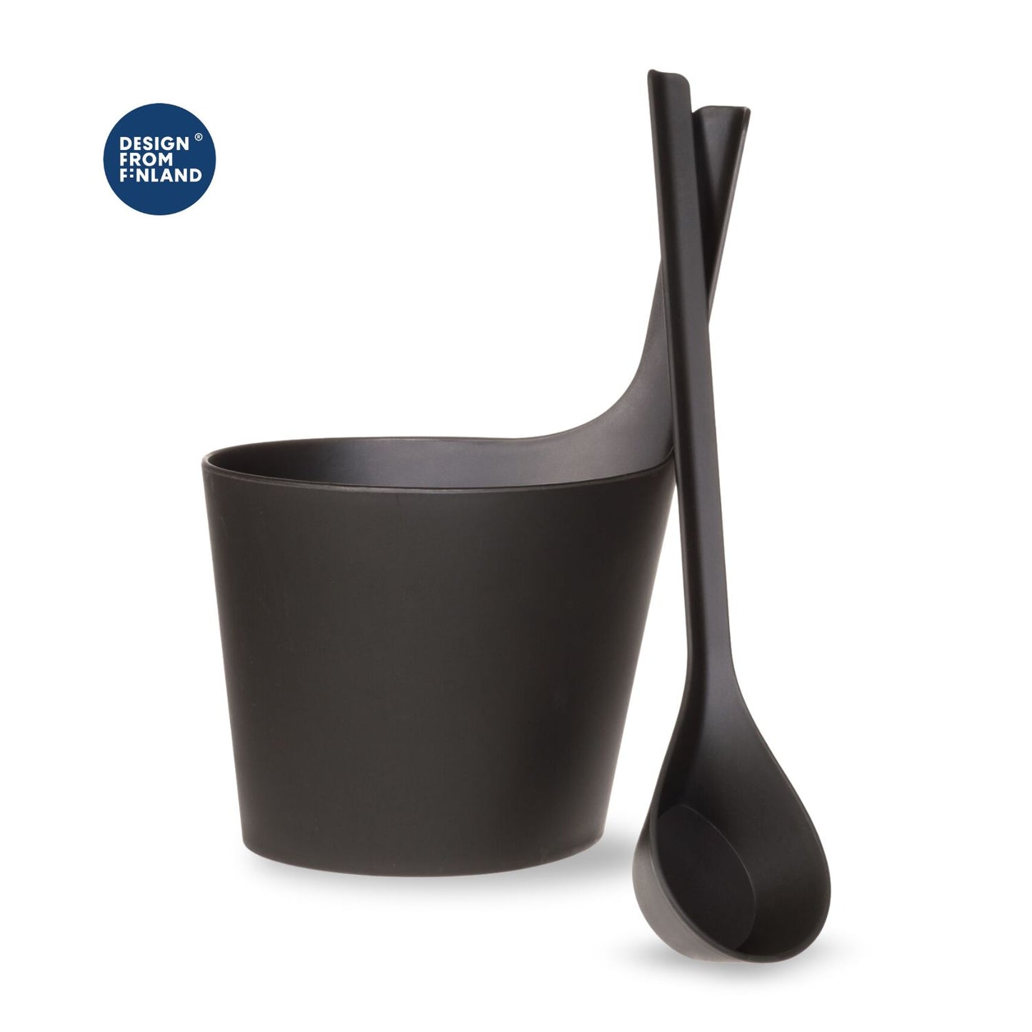 Pisara Sauna Bucket and Ladle Set - Black