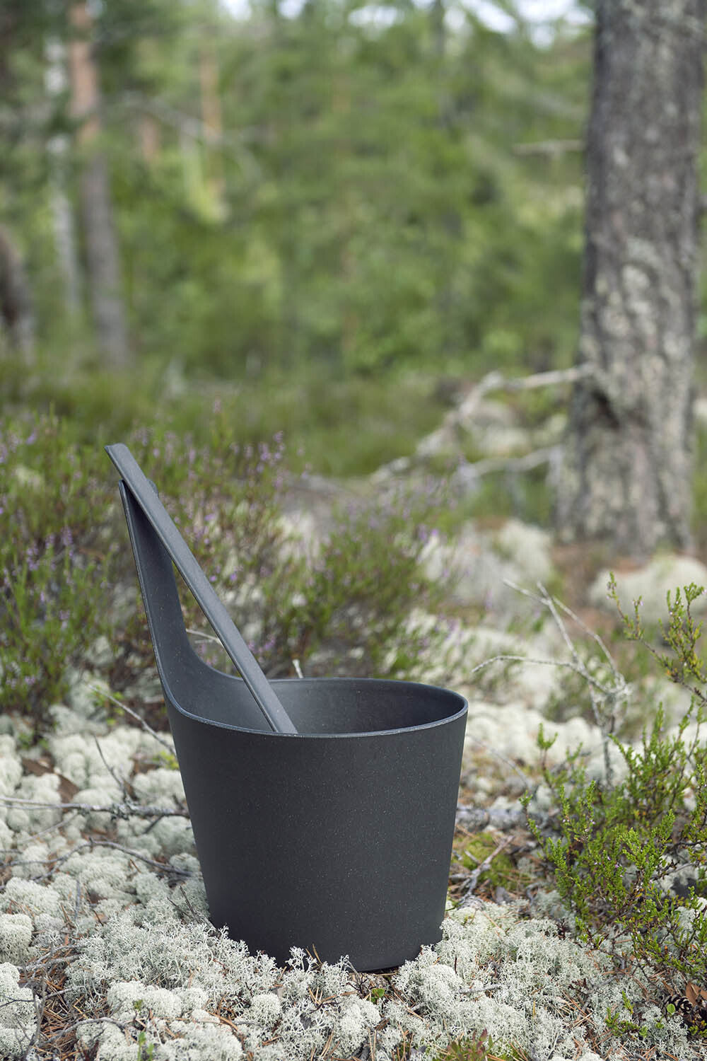 Pisara Sauna Bucket and Ladle Set - Black